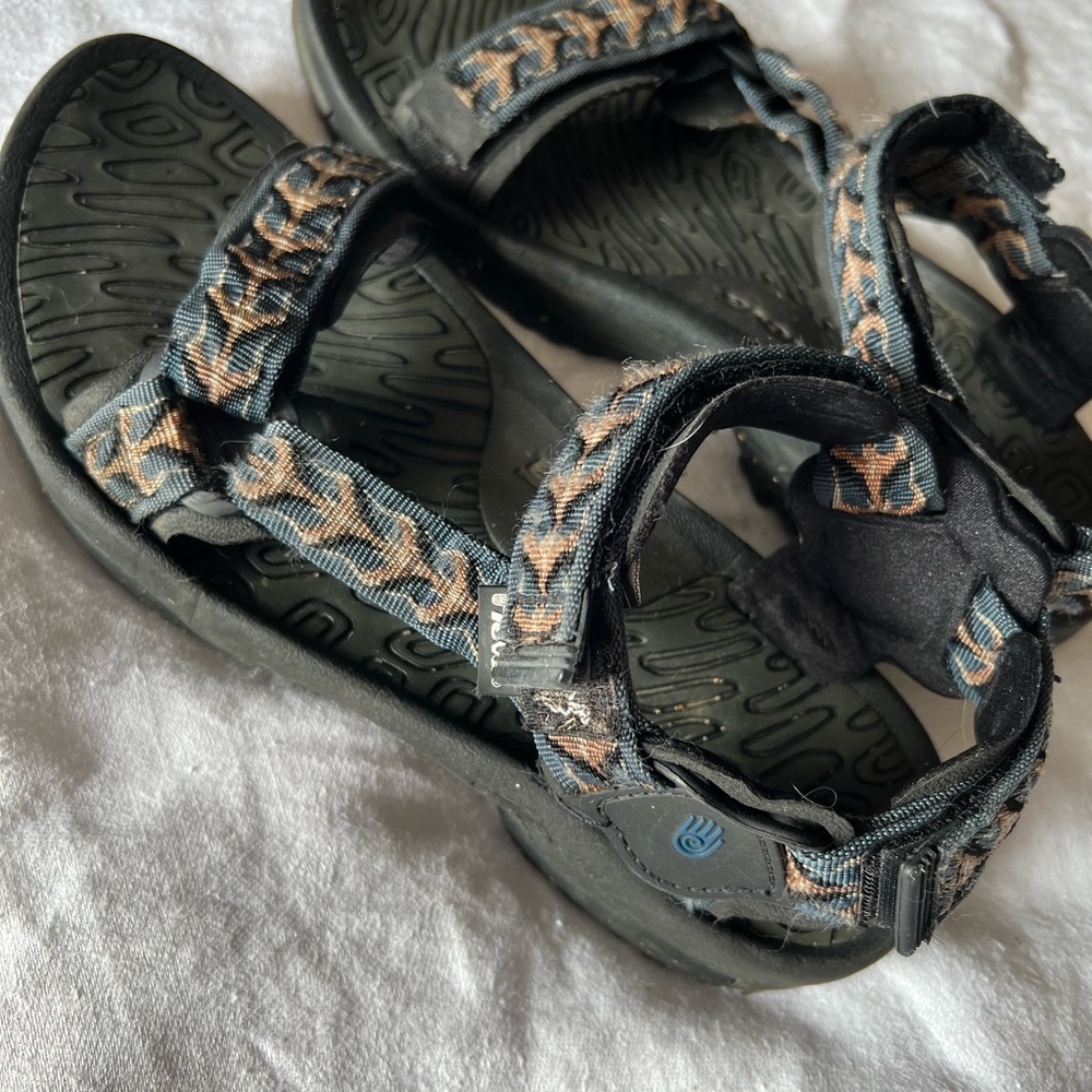 Teva Black and Tan Outdoor Sandals with Adjustable Straps